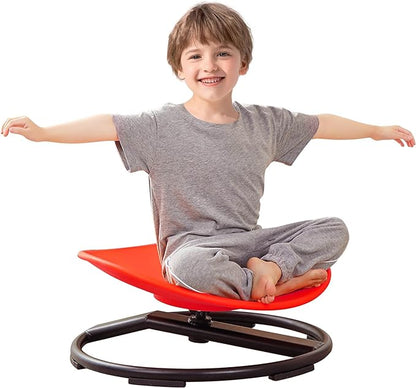 Kids Sensory Chair for Autism Kids Swivel Chair, Sensory Spin Chair Seat Improve Physical Coordination Wobble Chair for Kids Sit and Spin Relief of Motion Sickness