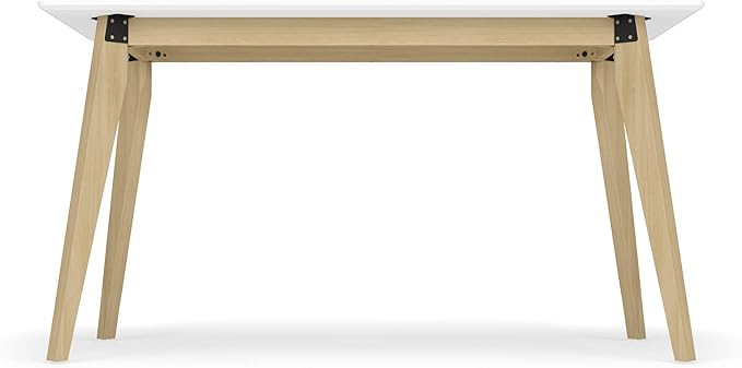 HON Basyx BSX55WPLTWH Modern Home Office Wood Computer Desk, 55", White