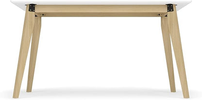 HON Basyx BSX55WPLTWH Modern Home Office Wood Computer Desk, 55", White