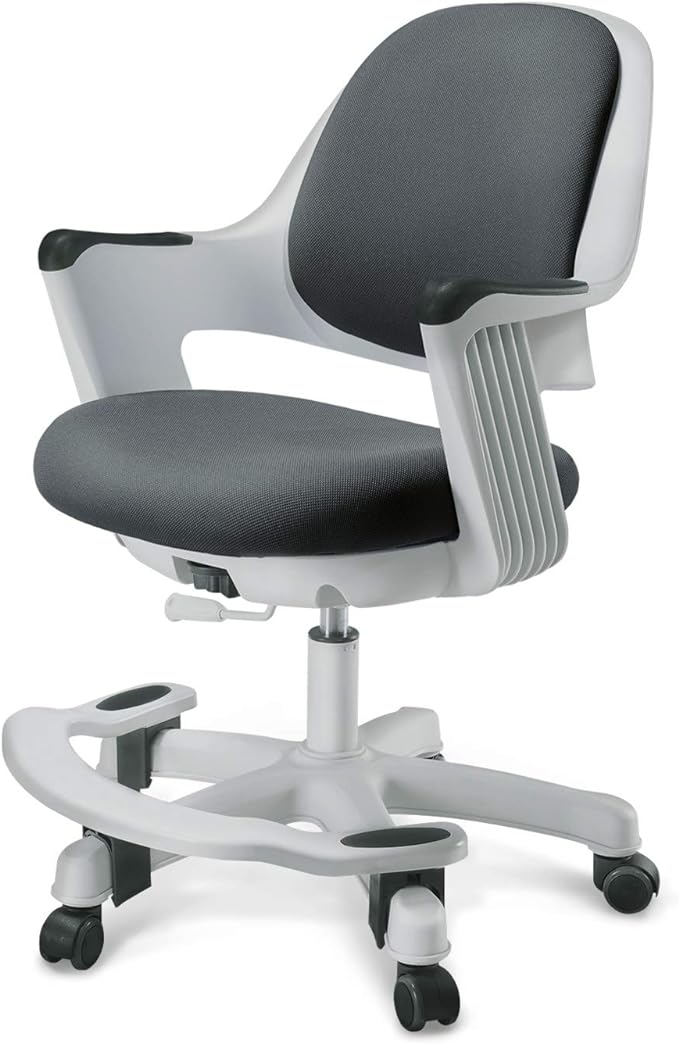Kids Desk Chair: Ergonomic Kids Computer Chair | Adjustable Kids Office Chair with Wheels & Arms | Study Chair for Girls and Boys - Kids Chair Desk with Wheel Covers (Cyber Gray)