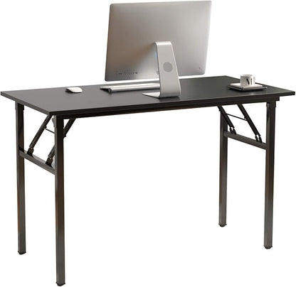 DlandHome Folding Computer Desk Table 47inch Writing Desk No Need Installation Home Office Folding Table Workstation