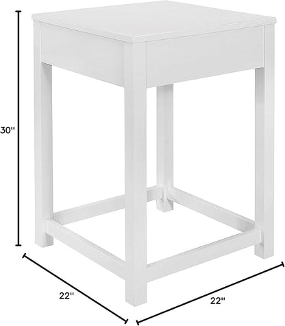 Lexicon Ozias Square Home Office Corner Unit Table, 22" x 22", White