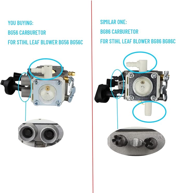 BG56 Carburetor for Stihl BG56C BG56 Leaf Blower Replace for Zama C1M-S260B, 4241-120-0615 Carburetor with 42141201800 Air Filter Parts