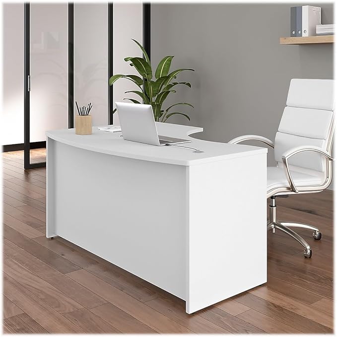 Bush Business Furniture Studio C 60W x 43D Right Hand L-Bow Desk Shell in White