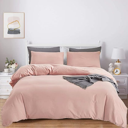 Pink Comforter King Size Pure Blush Pink Bedding Set Women Rose Pink Durable Comforter Set 3 Pieces 1 Comforter with 2 Pillowcases