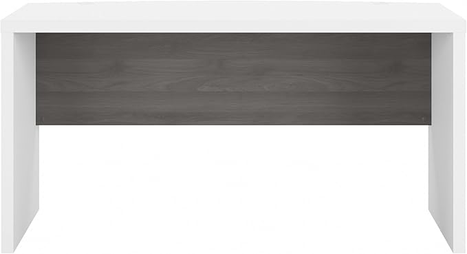Bush Business Furniture Echo Bow Front Desk, 60W, Pure White and Modern Gray