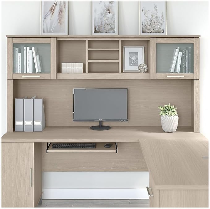 Bush Furniture Somerset 72W Desk Hutch in Sand Oak