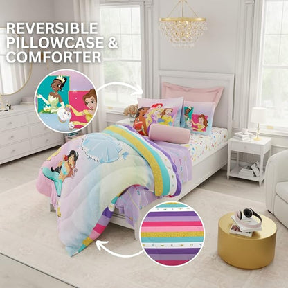 Disney Princess Ariel Kids Bedding Super Soft Comforter And Sheet Set, 4 Piece Twin Size, "Official" Disney Product By Franco