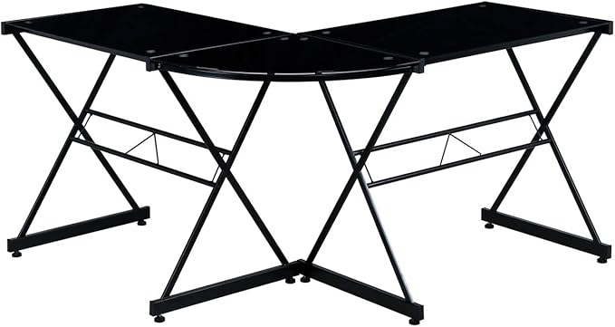 NicBex Laik-DW-00047-DX Desks, 51" W x 51" D x 29" H, Black