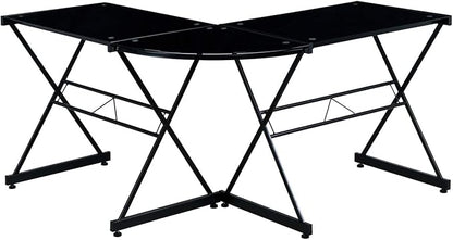 NicBex Laik-DW-00047-DX Desks, 51" W x 51" D x 29" H, Black