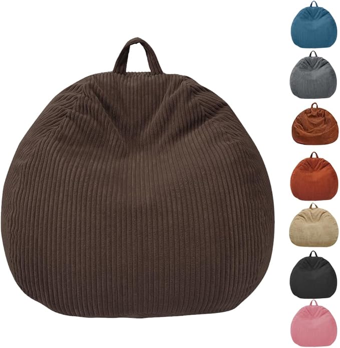 Bean Bag Chairs Cover (No Filler), Bean Bag Cover, Bean Bag for Kids, Adults, Teens-Large 36 x 45 inches Chocolate Bean Bag chairs