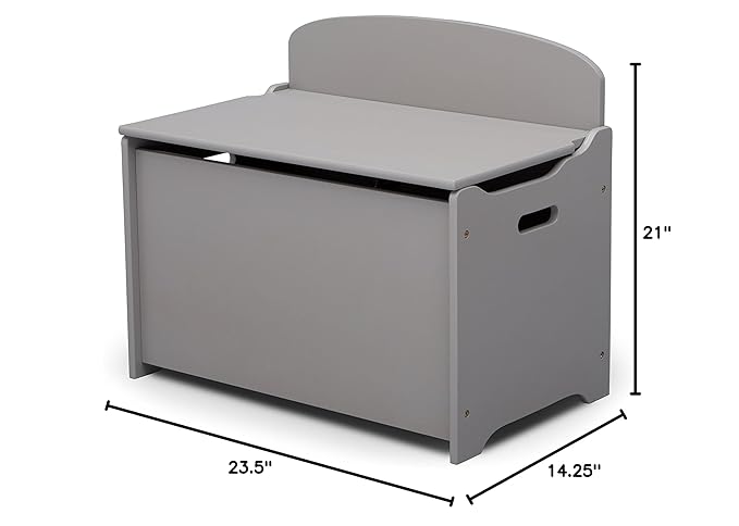 Delta Children MySize Deluxe Toy Box, Grey