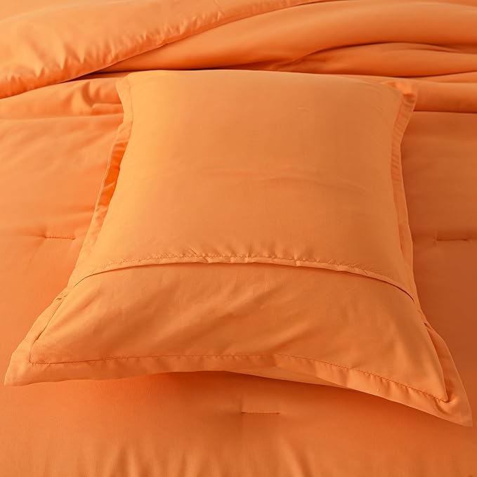 King Burnt Orange Comforter Set, Terracotta Skin-friendly Rust Boho Bedding Set & Collections, Breathable Fluffy Microfiber 3 PCS (104"x90") Comforter Set for All Seasons with Pillowcases