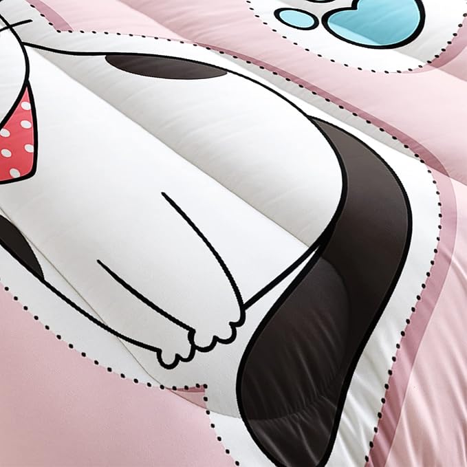CVHOUSE Cat Bedding,Cartoon Cat Comforter Twin,Animals Print Comforter Set for Kids,Kawaii Quilt Set with 1 Comforter and 2 Pillow Cases