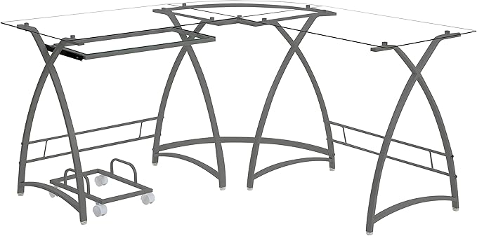 NicBex Laik-DW-00062-DX Desks, 51" W x 51" D x 28" H, Silver