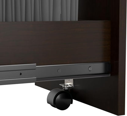 Bush Business Furniture Office in an Hour 3 Rolling File Cabinet | Mobile Under Desk Drawers for Letter, Legal, and A4-size Document Storage, Mocha Cherry