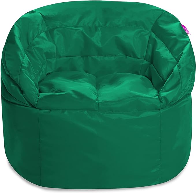 Posh Creations Structured Comfy Bean Bag Chair for Gaming, Reading, and Watching TV, Sonoma Lounge, Microsuede - Tide Pool