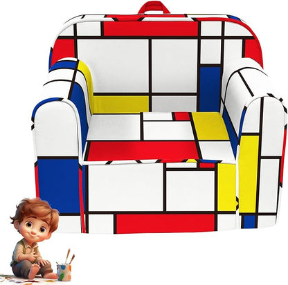 Cuddly Toddler Chair, Kids Snuggly-Soft armchair,Kids Sofa Chair with Washable and Removable Cover,Toddler Foam Chair with Friendly Carrying Handle, Reading Couch for Boys and Girls