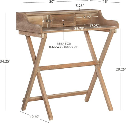 Linon Home Décor Griffin Gray Wash Folding Desk, Grey