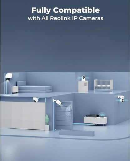 REOLINK 16CH Network Video Recorder for Home Security Camera System,Only Work with 16MP/12MP/4K/8MP/5MP/4MP The Same Brand PoE IP Cam,24/7 Recording to Pre-Installed 4TB Hard Drive,RLN16-410