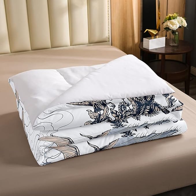 Erosebridal Kids Dinosaur Comforter Set,Dino Palm Tree Bedding Set King Size for Boys girls Teens Adult Bedroom,Ancient Animal Duvet Sets Mountain Tropical Botanical Quilted Duvet with 2 Pillow Cases