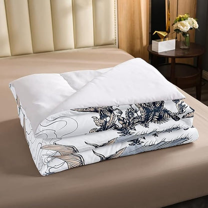 Erosebridal Kids Dinosaur Comforter Set, Dino Palm Tree Bedding Set Twin Size for Boys Teens Adult Bedroom, Ancient Animal Duvet Sets Mountain Tropical Botanical Quilted Duvet with 1 Pillow Case