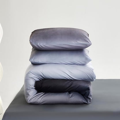 Gray White Gradient Comforter Set Cal King Gray Velvet Bedding Comforter Modern Plain White and Deep Gray Gradient Soft Quilt Farmhouse Flannel Comforter Warm California King Bed Comforter