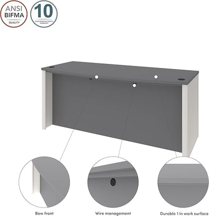 Bestar Connexion 72W Desk Shell in Slate & Sandstone