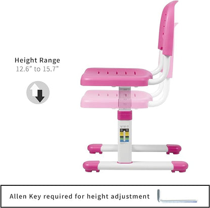 VIVO Height Adjustable Kids Desk Chair, Chair Only, Designed for Interactive Workstation, Universal Children's Ergonomic Seat, Pink, DESK-V201P-CH