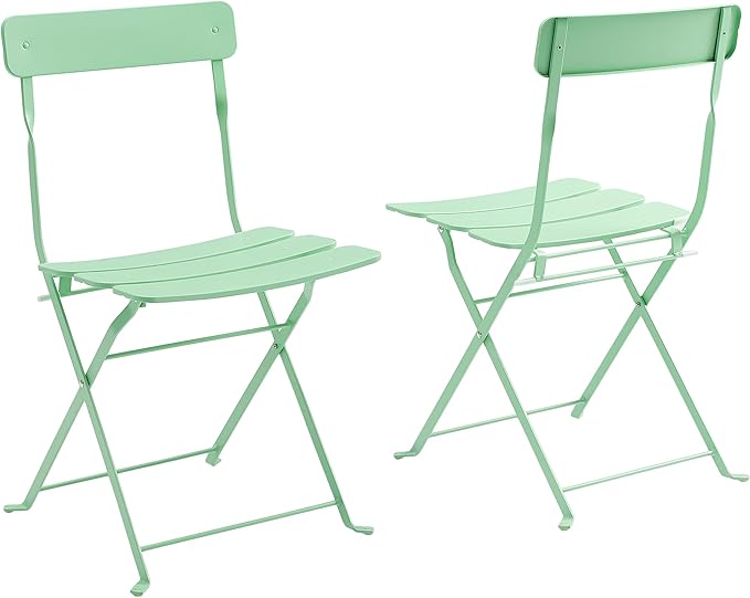Crosley Furniture CF7390-MN Karlee Retro Metal Indoor/Outdoor 3-Piece Bistro Set with Table and 2 Chairs, Mint