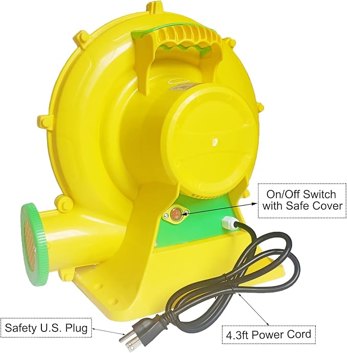 Air Blower 750 Watts, Bounce House Blower for inflatables Jump House, Inflatable Castle and Jump Slides, Efficient and Convenient Commercial Inflatable Blower for Bounce House (Style C-750W)