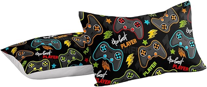 Gaming Comforter for Boys Teen,Game Contoller Bedding Set for Boys Kids,Down Alternative Comforter for All Season,Gamer Home Decor for Boys Comforter Set (Comforter-Game25, Full)
