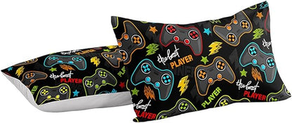 Gaming Comforter for Boys Teen,Game Contoller Bedding Set for Boys Kids,Down Alternative Comforter for All Season,Gamer Home Decor for Boys Comforter Set (Comforter-Game25, Full)
