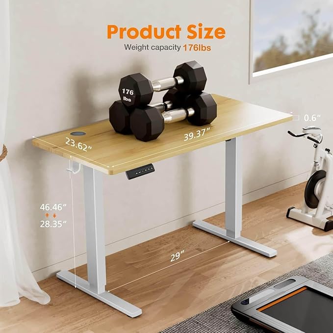 NicBex Laik-DW-00019-DX Desks, 39" W x 23" D x 28" H, Yellow