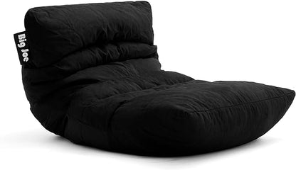 Big Joe Roma Bean Bag Chair, Black Plush, Soft Polyester, 3 feet