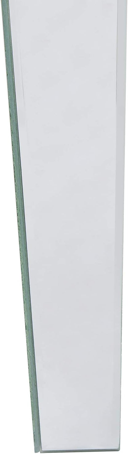 SEI Furniture Glenview Glam Mirrored Writing Desk w/ Drawers, Matte Silver