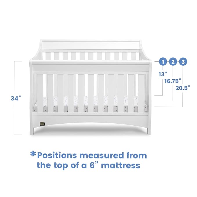 Delta Children Bentley S Series 4-in-1 Crib, White + Serta Perfect Slumber Dual Sided Recycled Fiber Core Crib and Toddler Mattress (Bundle)