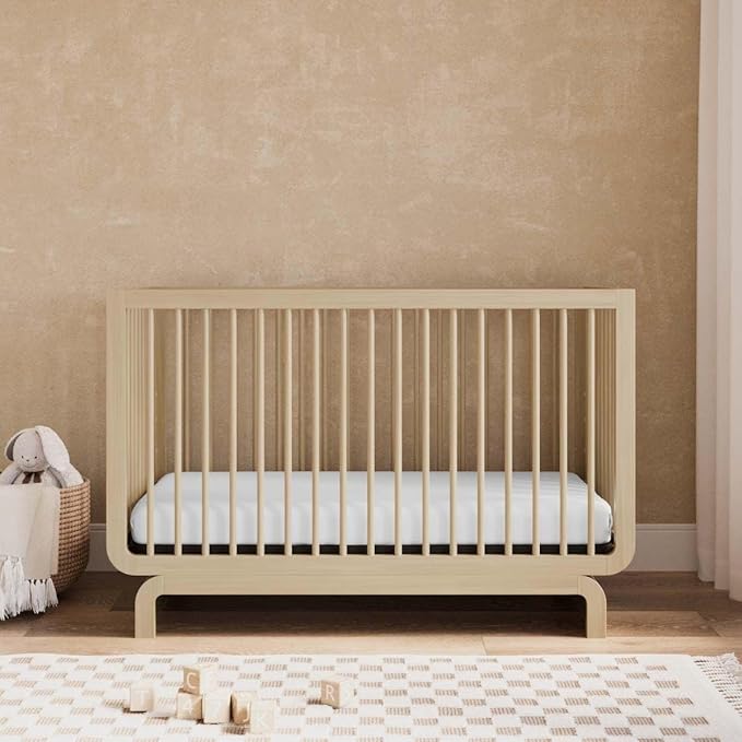 Storkcraft Santorini Deluxe 5-in-1 Convertible Crib with Bonus Toddler Guardrail (Driftwood) – GREENGUARD Gold Certified, Toddler Guardrail Included in Box, Fits Standard Crib Mattress