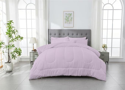 3 Piece Solid Color All Season Bedding Comforter Set Microfiber Soft Lightweight Bedding Set for Kids Teens Adults Room Decor with 1 Comforter and 2 Pillowcases Twin