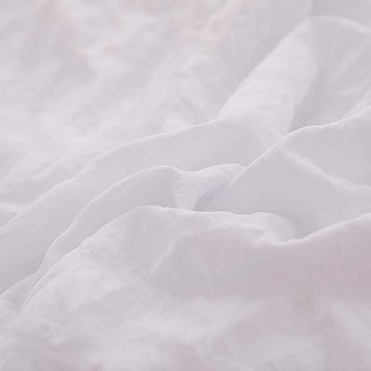 Seersucker Light White Bed Comforter Sets Queen Size for Women Boho White Seersucker Bedding Set 5 Pieces-Microfiber Lightweight Soft Bed Set for All Season,Queen