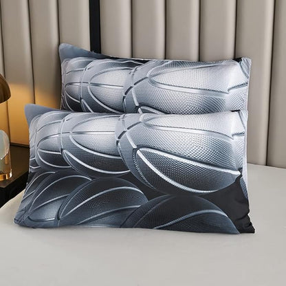 Teen Boy Comforter Set Full,Basketball Bedding Set for Kids Boys Teens,Black and Grey Sports Comforter Full with 2 Pillowcases,Basketball Comforter Full Size for Boys,All Season Use