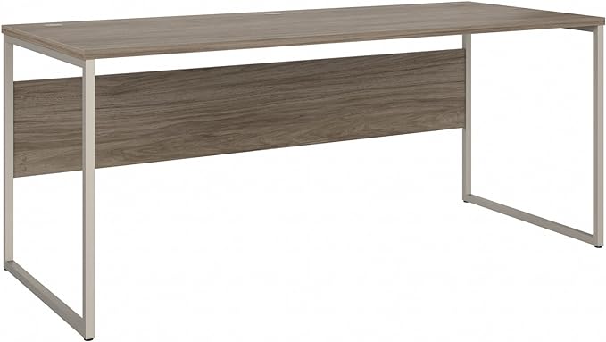 Bush Business Furniture Hybrid 72W x 30D Computer Table Desk with Metal Legs in Modern Hickory