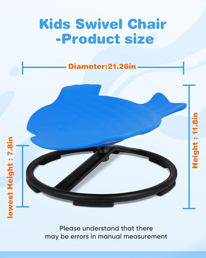 Kids Swivel Chair, Kids Sensory Swivel Chair, Seat and Spinning Swivel Chair for Autism kids Indoor, Dark Blue Sensory Chair Training Child’s Concentration and Improving Toddle’s Physical Fitness