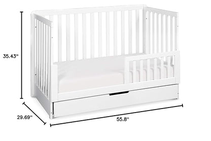 Carter's by DaVinci Colby 4-in-1 Convertible Crib with Trundle Drawer in White, Greenguard Gold Certified, Undercrib Storage