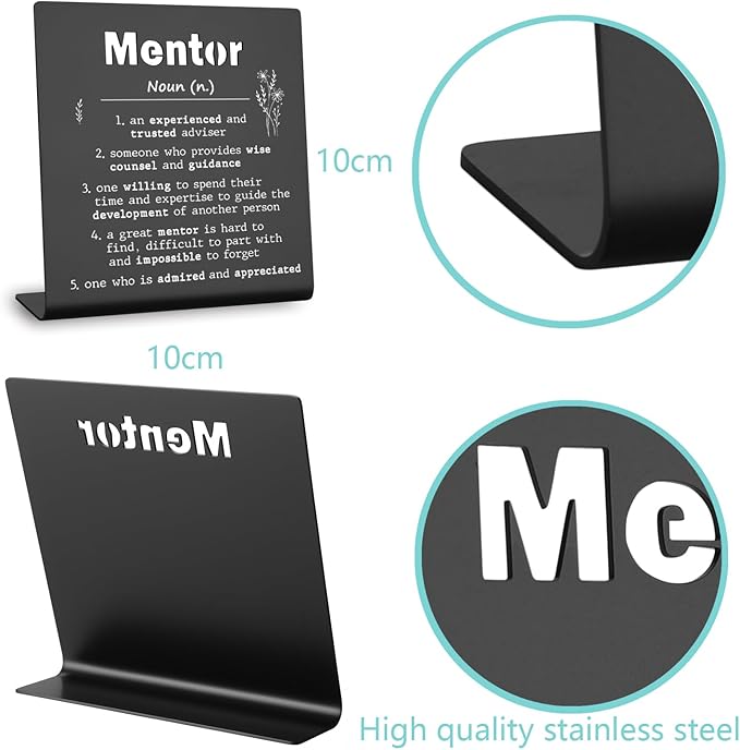 Afterprints Mentor Gifts for Women Men Thank You Gifts For Mentor Leaving Going Away Retirement Appreciation Boss, Coworker, Teacher, Counselor, Coach Office Desk Decor (black) XLK09