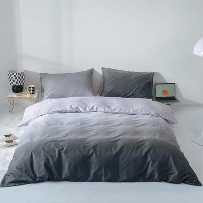 Gradient Gray Comforter Set Ombre White Gray Bedding Set Twin Women Aesthetic Comforter 3 PCs Gray Color Bed Comforter Set Twin Gradient White and Gray Comforter Set Twin
