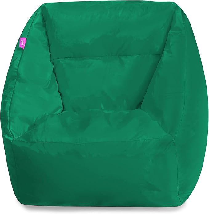 Posh Creations Structured Comfy Bean Bag Chair for Gaming, Reading, and Watching TV, Coronado Chair, Microsuede - Tide Pool