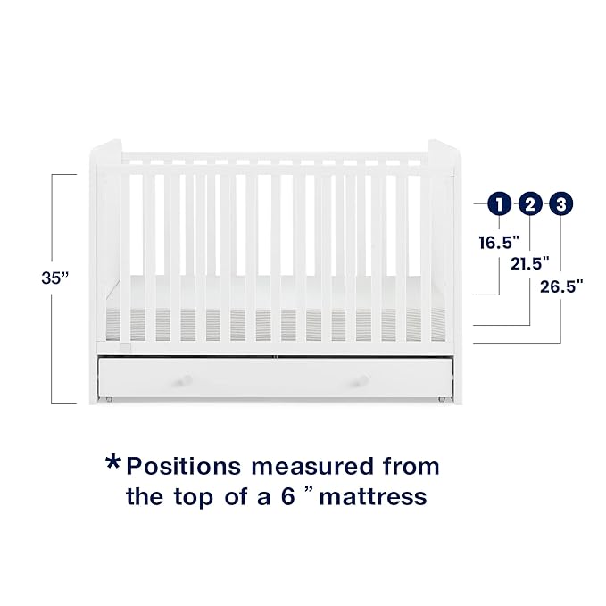 GAP babyGap Graham 4-in-1 Convertible Crib with Storage Drawer - Greenguard Gold Certified, Bianca White
