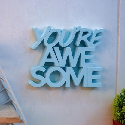 You are Awesome Blue Fancy Showpiece - Creative Home Décor for Kids' Rooms and Study Tables for Students (6.5 x 5.60 inch) - Engineered Wood Decorative Item