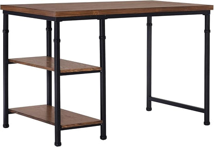 Linon Rhett Two Shelf Desk, Black